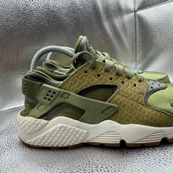 Size 8.5 Nike Air Huarache Run Premium Palm Green Womens Sneakers 683818-300 - Picture 4 of 10